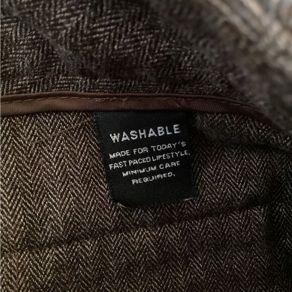 LARRY LEVINE SIZE 8 BROWN MID RISE STRAIGHT LEG CAREER DRESS PANTS - Picture 7 of 7